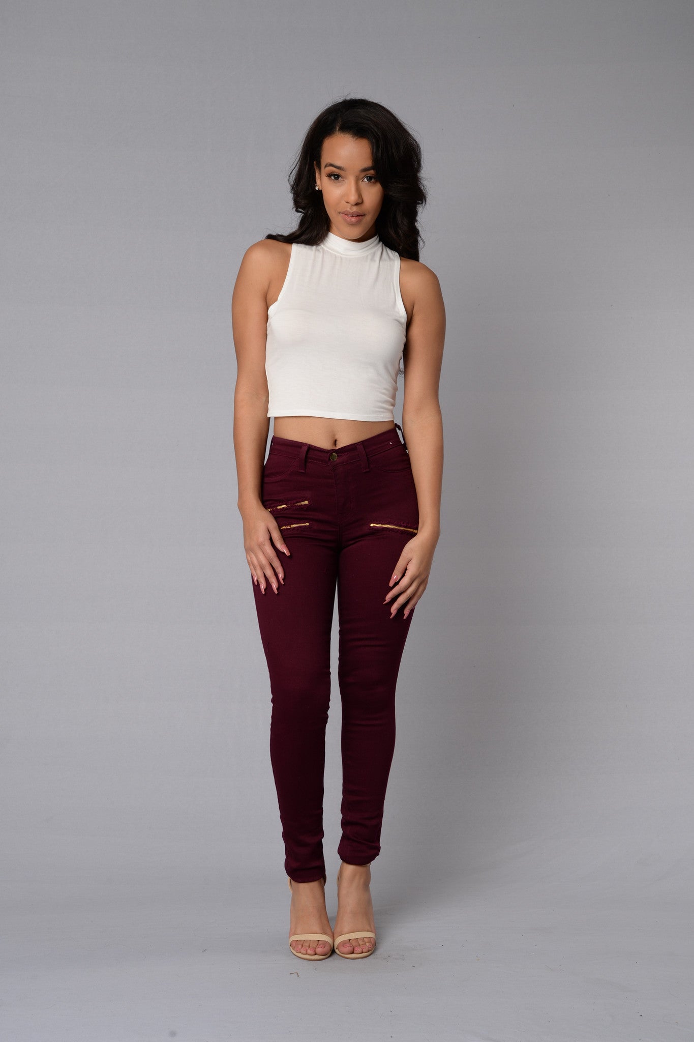 Zip Code Jeans - Burgundy