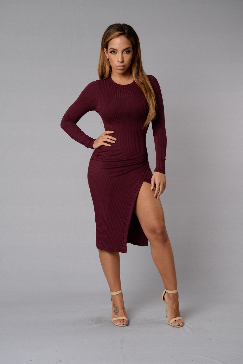 High Society Dress - Wine
