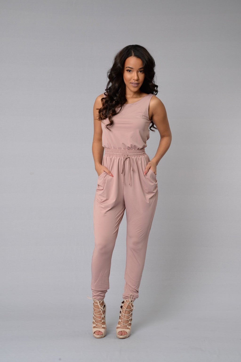 Hugs & Kisses Jumpsuit - Dusty Pink