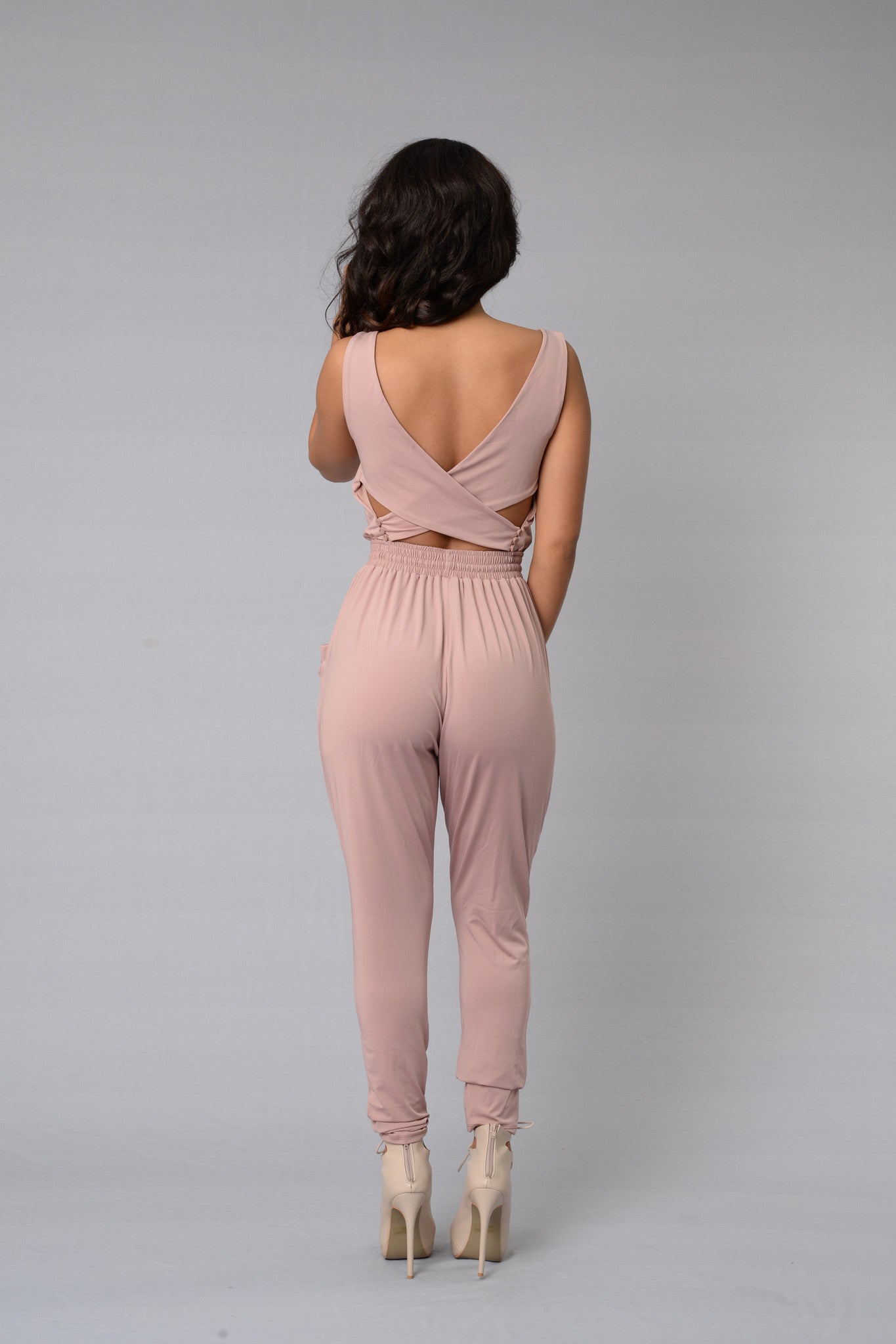 Hugs & Kisses Jumpsuit - Dusty Pink