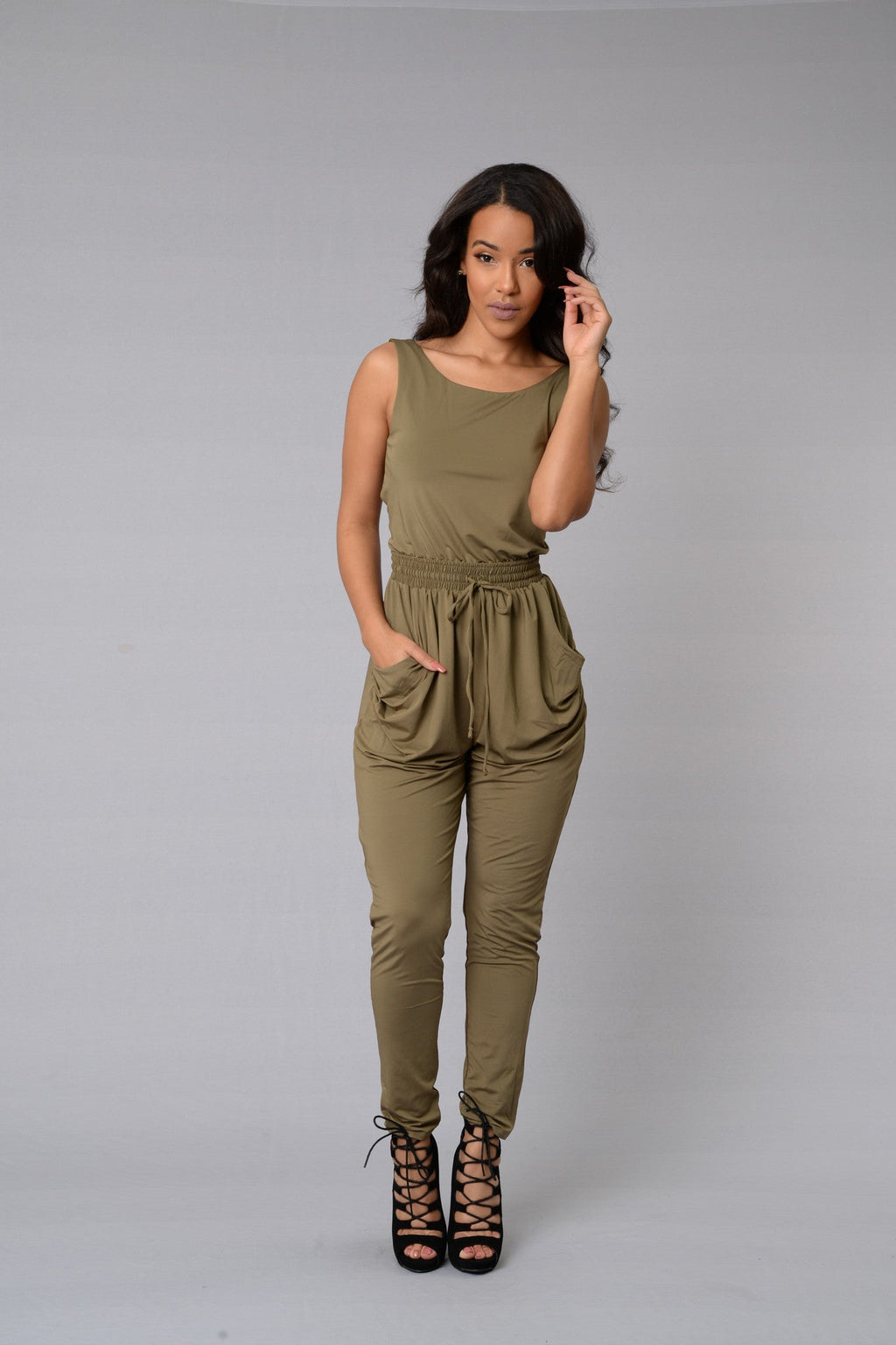 Hugs & Kisses Jumpsuit - Olive