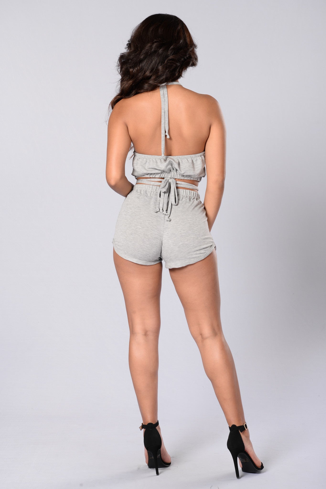 Not Your Babe Crop Top - Heather Grey