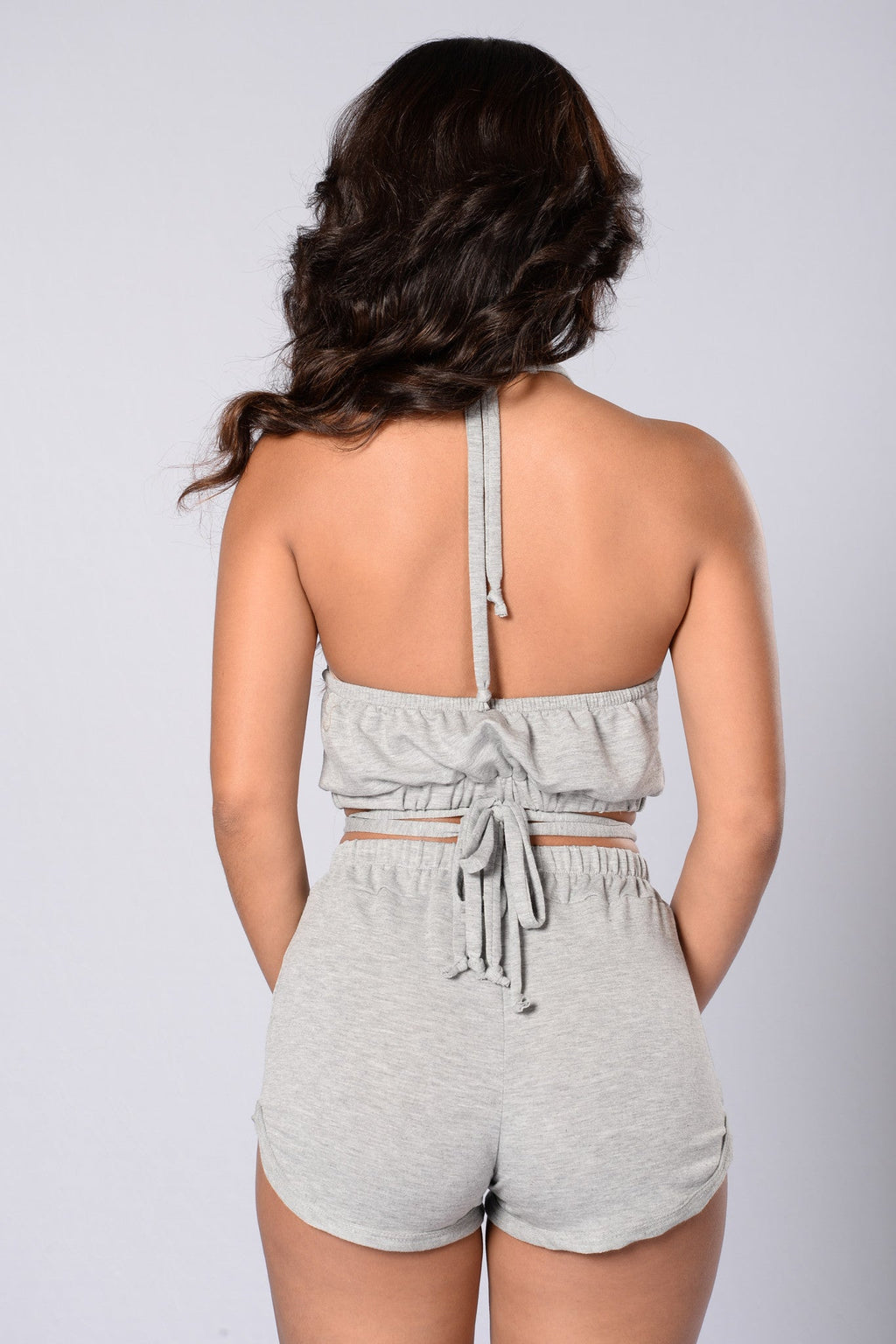 Not Your Babe Crop Top - Heather Grey