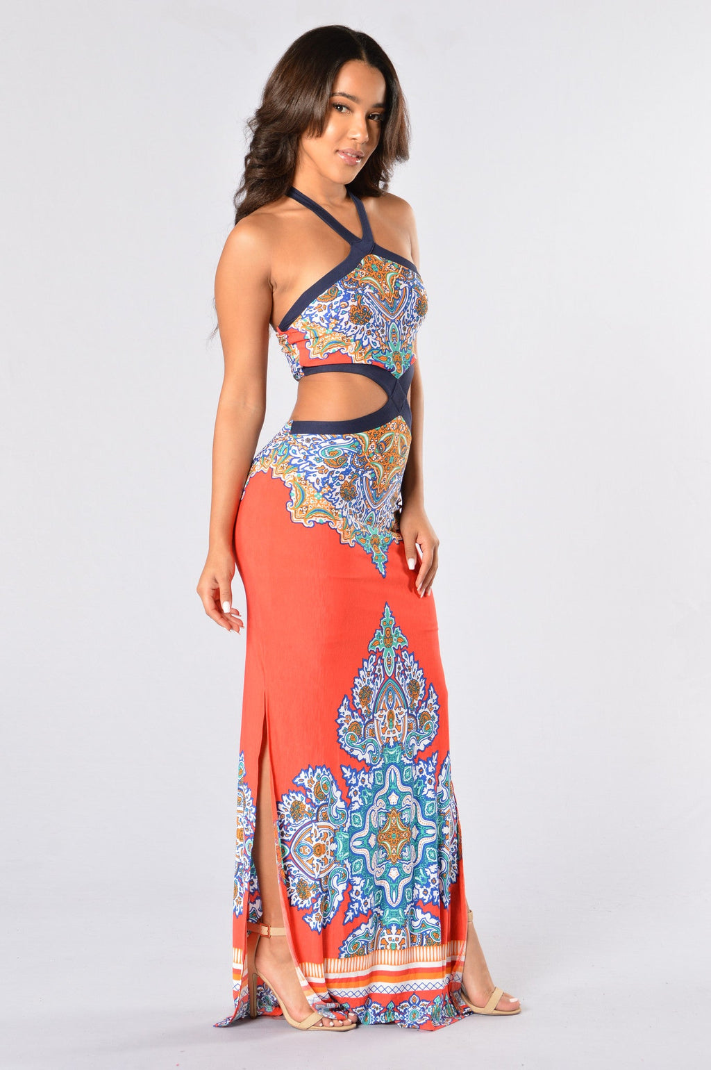 Crystal Persuasion Dress - Tomato