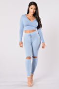International Lover Hoodie - Light Denim