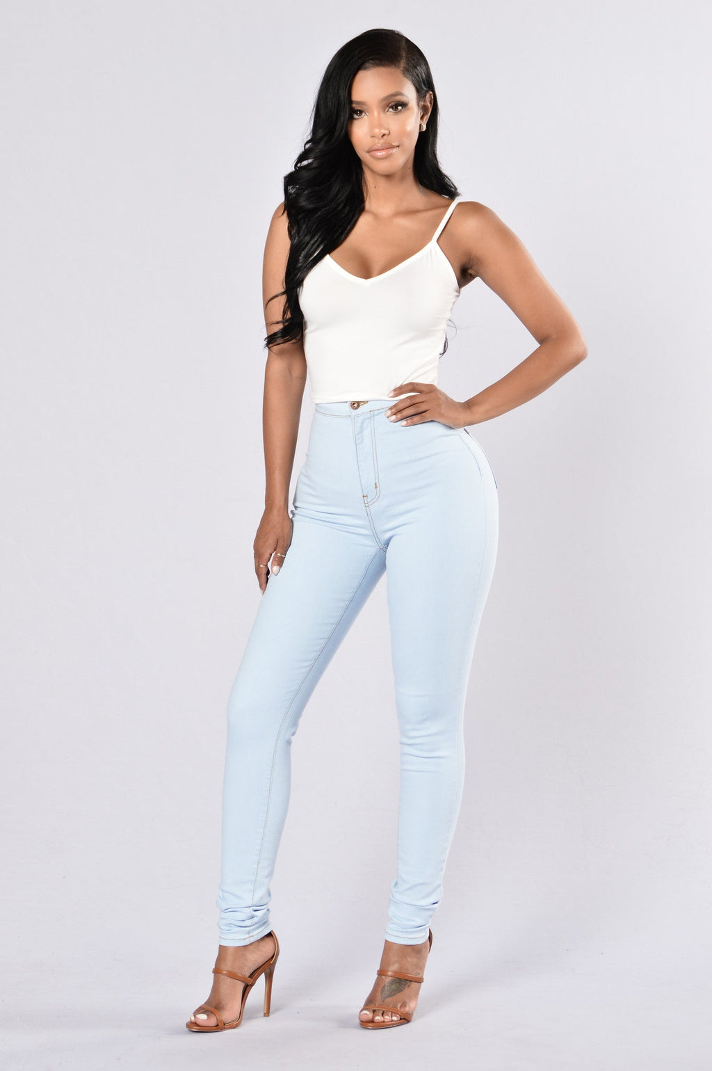 Topnotch High Waist Jeans - Light Blue