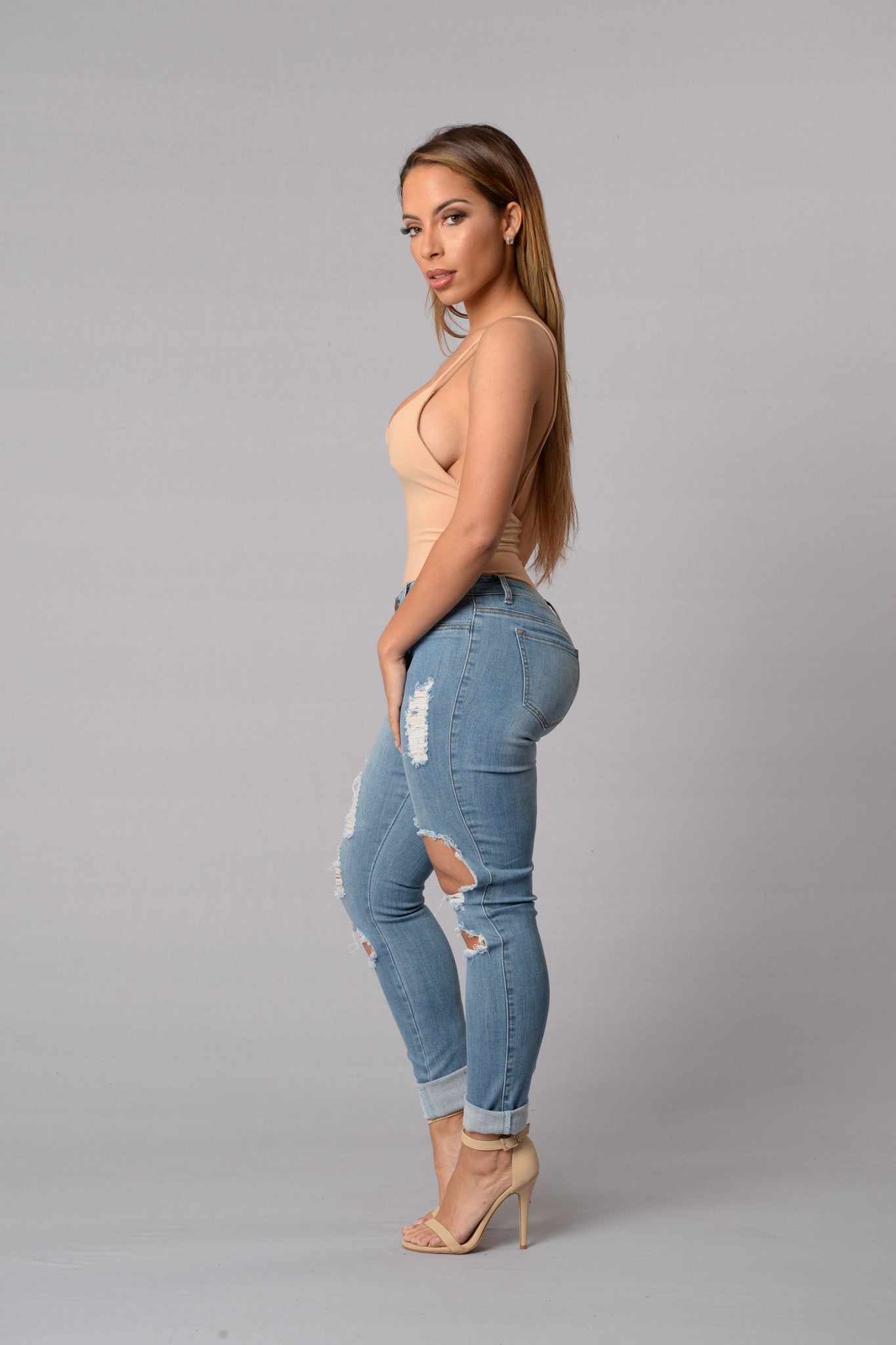 Double Down Bodysuit - Nude