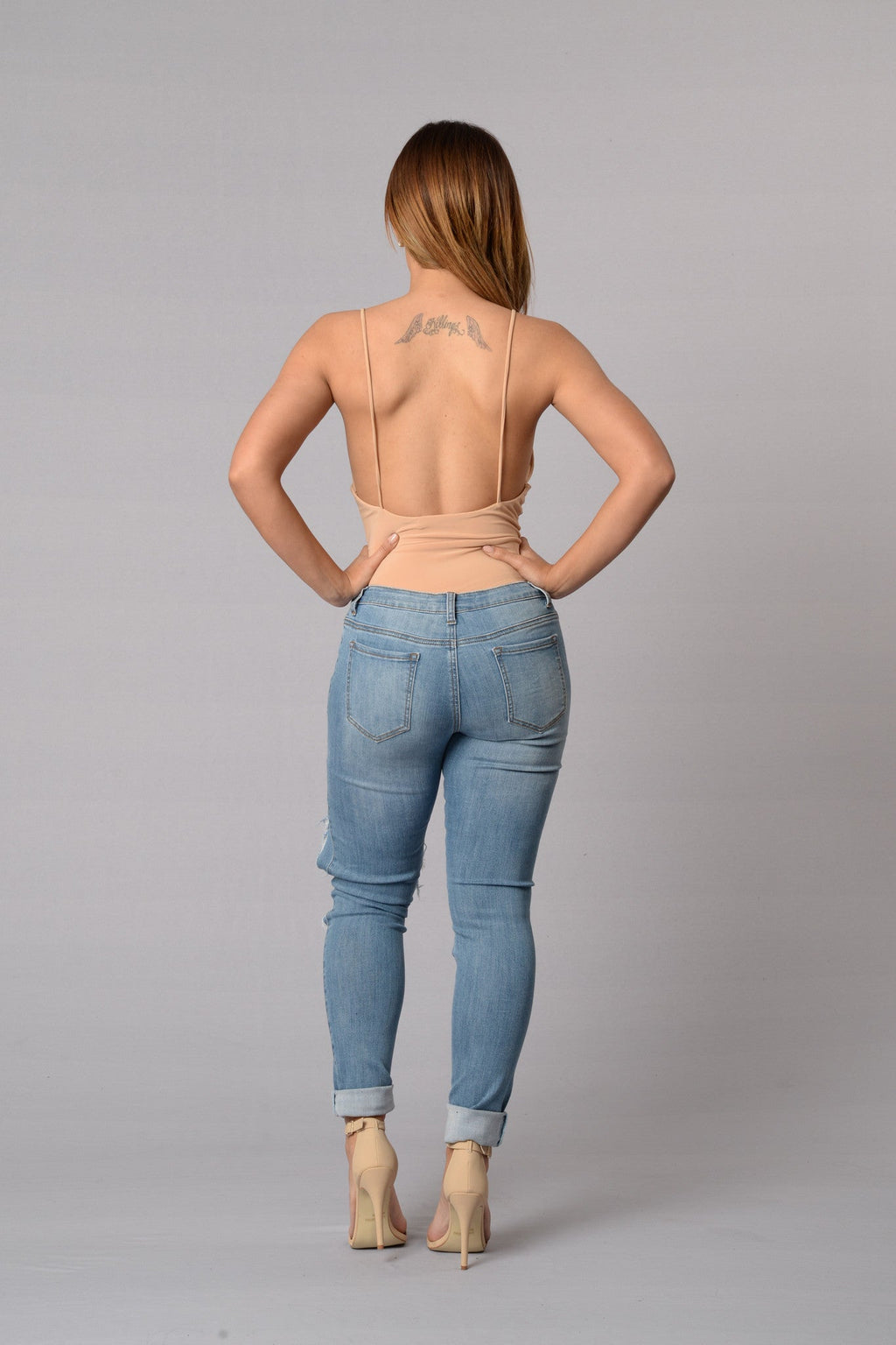 Double Down Bodysuit - Nude