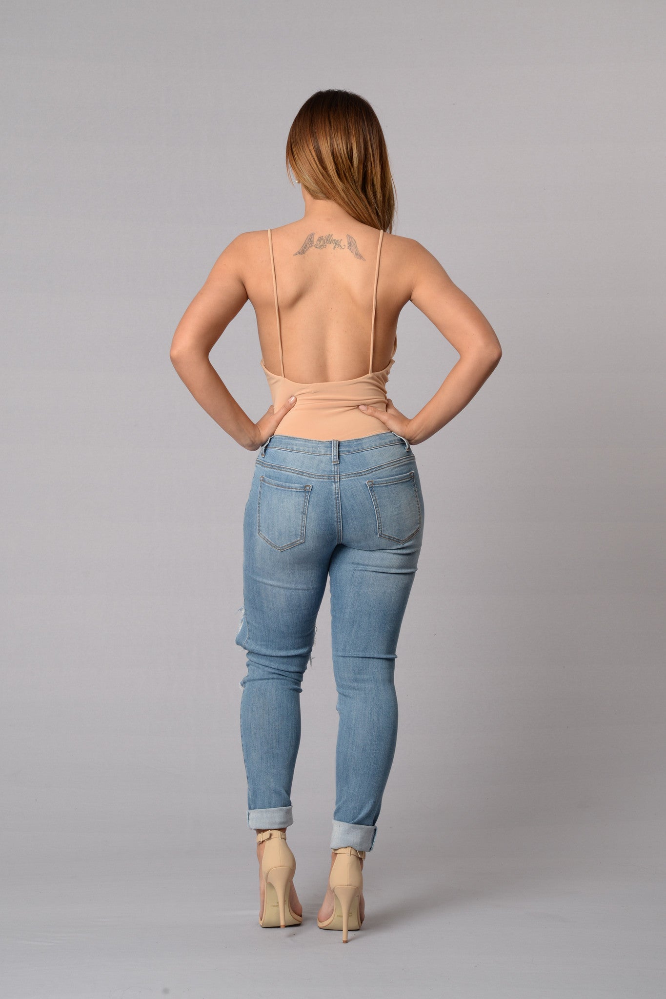 Double Down Bodysuit - Nude