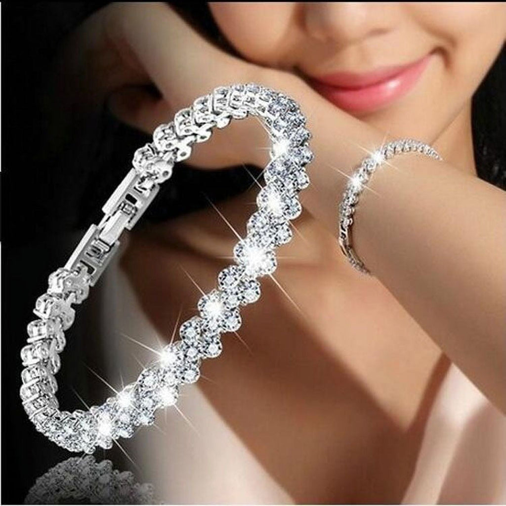 Crystal Diamond Bracelet in Sterling