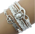 Braided Leather Friendship Bracelet For Woman or A Girl- Six Colors To Choose