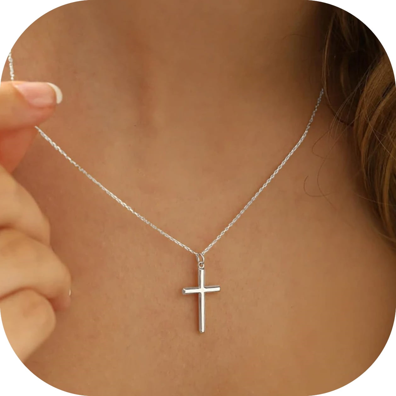 14K Plated Dainty Tiny Cross Pendant Necklace for Women Jewelry Personalizedt First Communion Christian Baptism Easter Gifts for Her Kid Girls