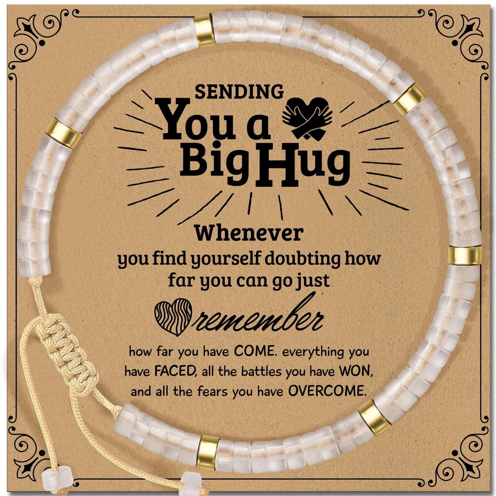 Inspirational Gifts Bracelets for Women - Healing Stone Bracelets - Cheer Up Appreciation for Teachers Women Friends Sister Bestie Coworkers Employees