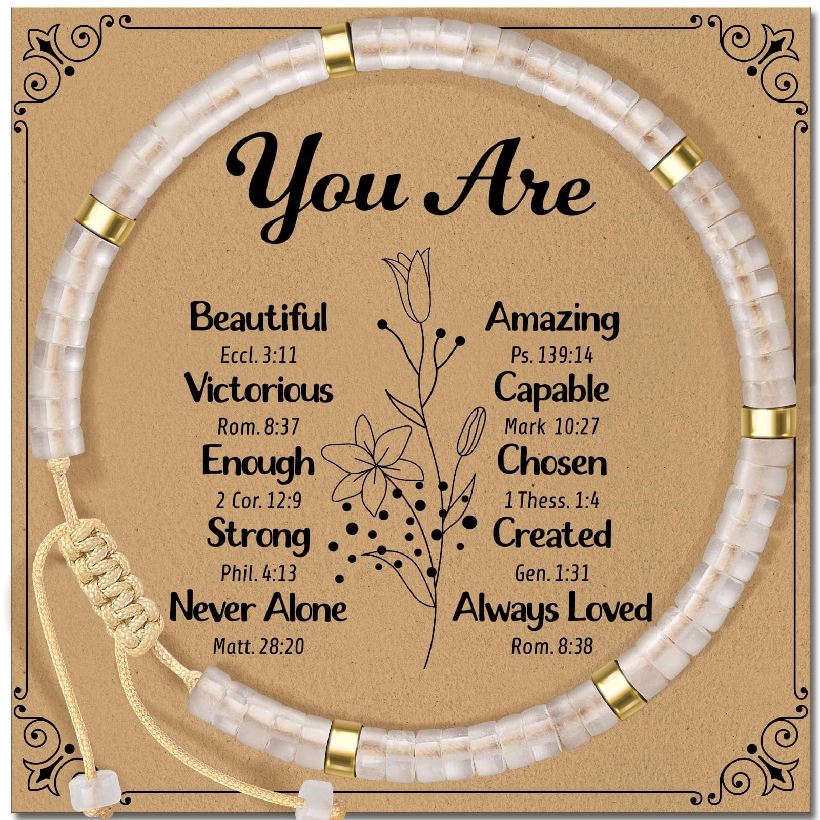 Inspirational Gifts Bracelets for Women - Healing Stone Bracelets - Cheer Up Appreciation for Teachers Women Friends Sister Bestie Coworkers Employees