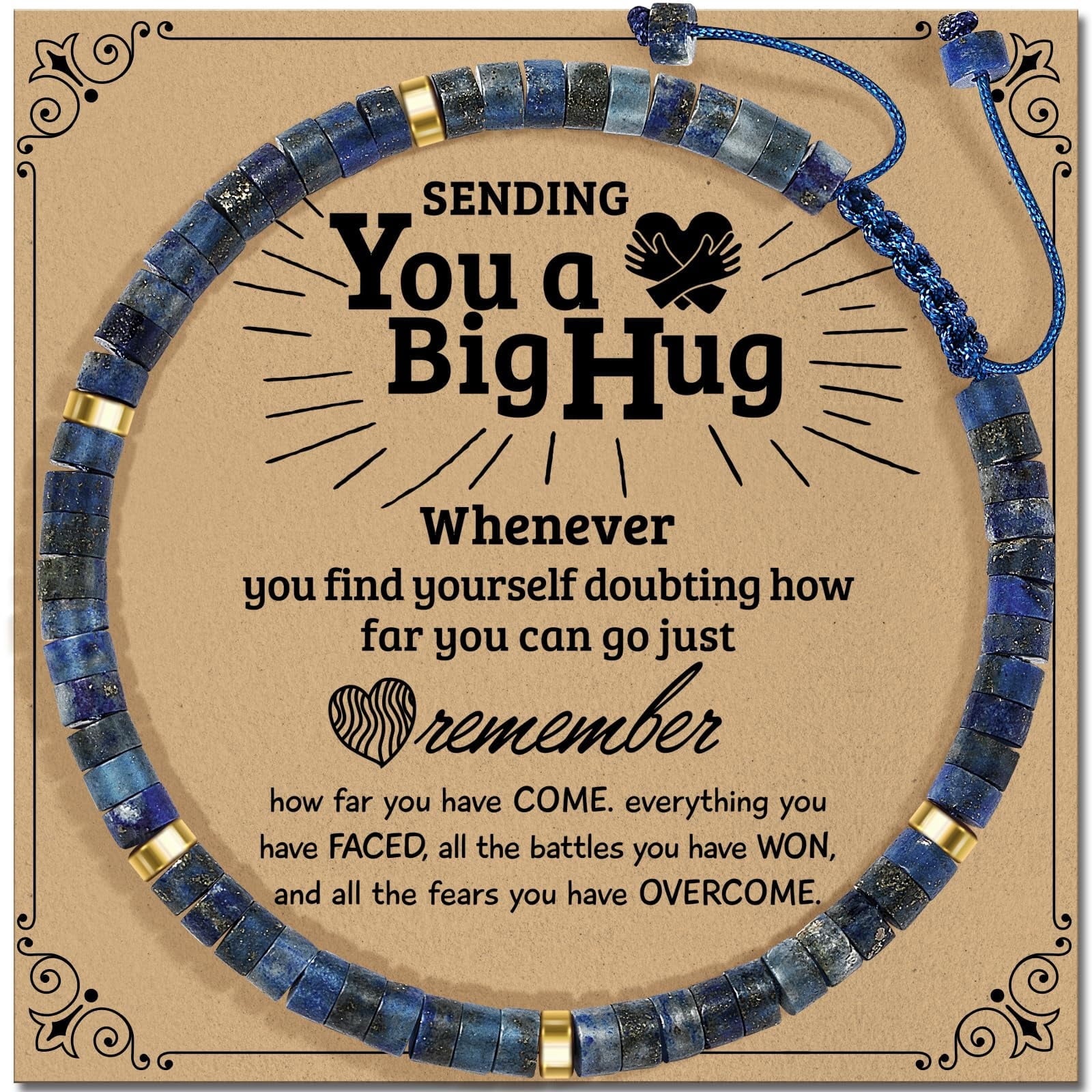 Inspirational Gifts Bracelets for Women - Healing Stone Bracelets - Cheer Up Appreciation for Teachers Women Friends Sister Bestie Coworkers Employees