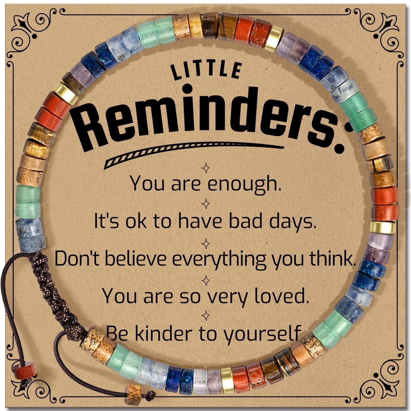 Inspirational Gifts Bracelets for Women - Healing Stone Bracelets - Cheer Up Appreciation for Teachers Women Friends Sister Bestie Coworkers Employees
