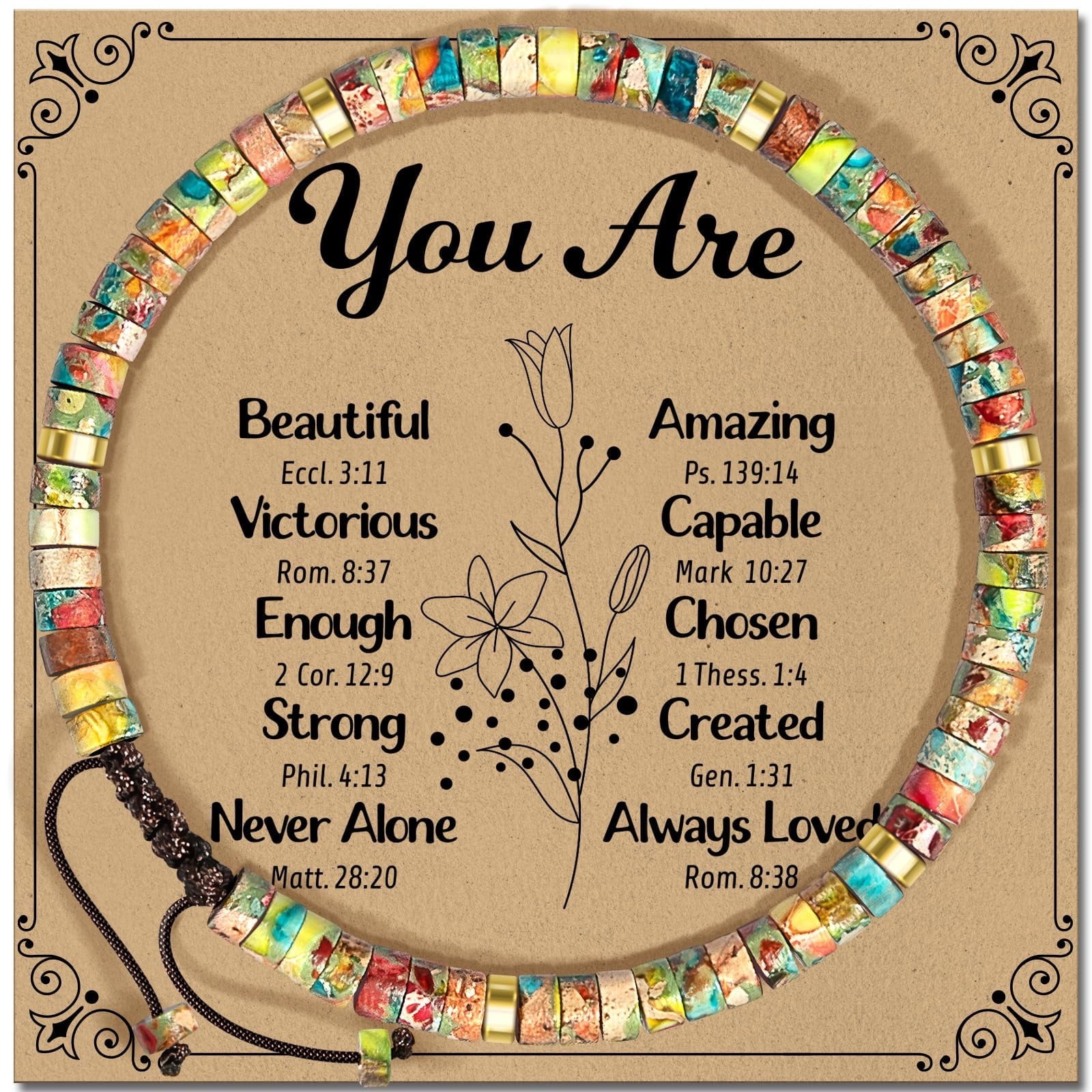 Inspirational Gifts Bracelets for Women - Healing Stone Bracelets - Cheer Up Appreciation for Teachers Women Friends Sister Bestie Coworkers Employees