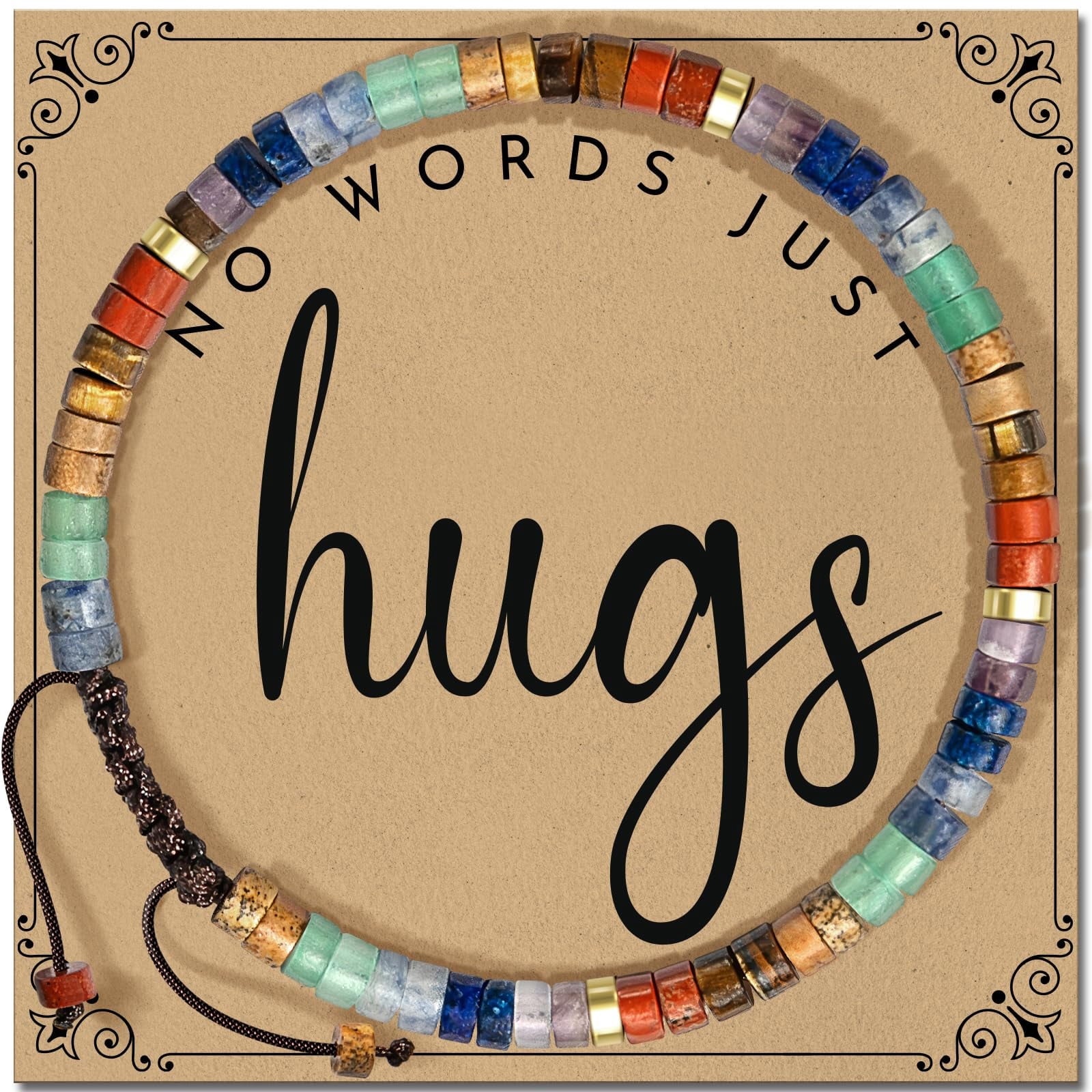 Inspirational Gifts Bracelets for Women - Healing Stone Bracelets - Cheer Up Appreciation for Teachers Women Friends Sister Bestie Coworkers Employees