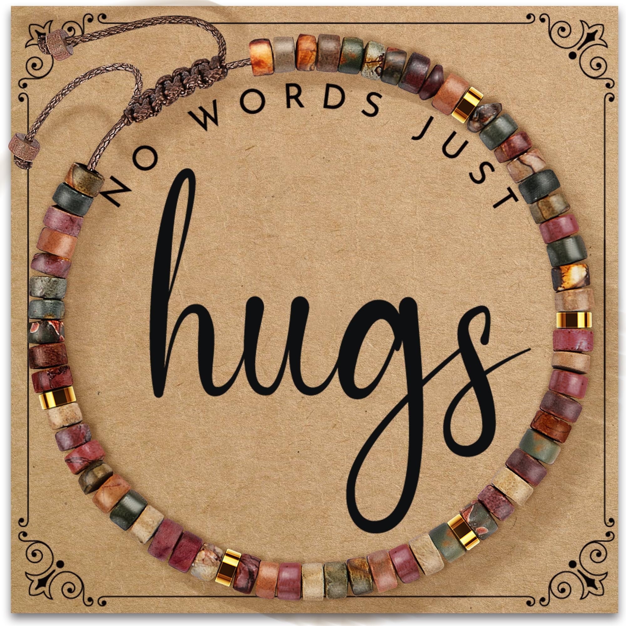 Inspirational Gifts Bracelets for Women - Healing Stone Bracelets - Cheer Up Appreciation for Teachers Women Friends Sister Bestie Coworkers Employees