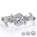 0.50 Round Cut Bohemian Engagement Ring - Vintage Ring - 18k White Plating for Women