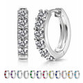 2 April - Cubic Zirconia Hoop Earrings - Multicolor Earrings in 18K White Plating for Women