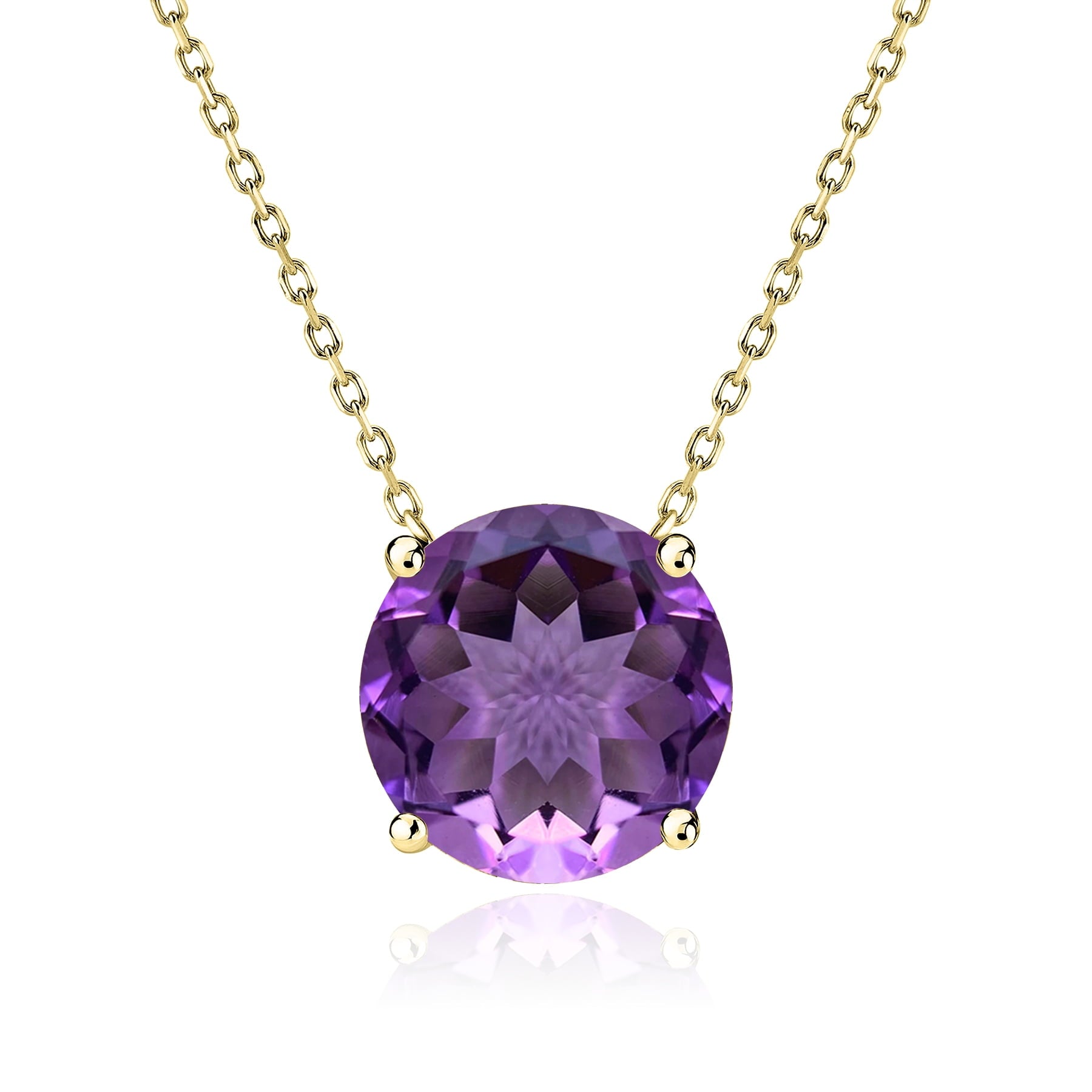 1 - April Solitaire Pendant Necklace in 18K White over , Female, Adult