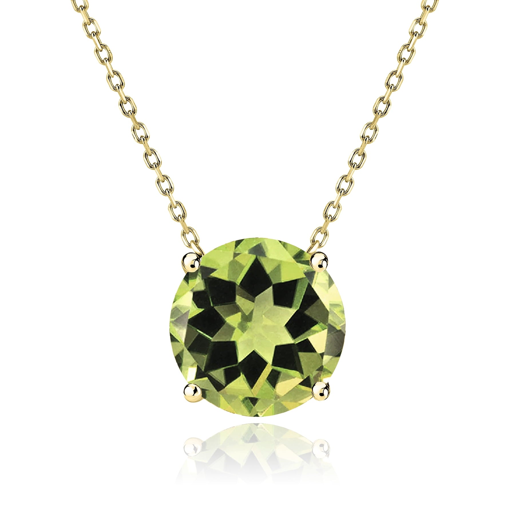 1 - April Solitaire Pendant Necklace in 18K White over , Female, Adult