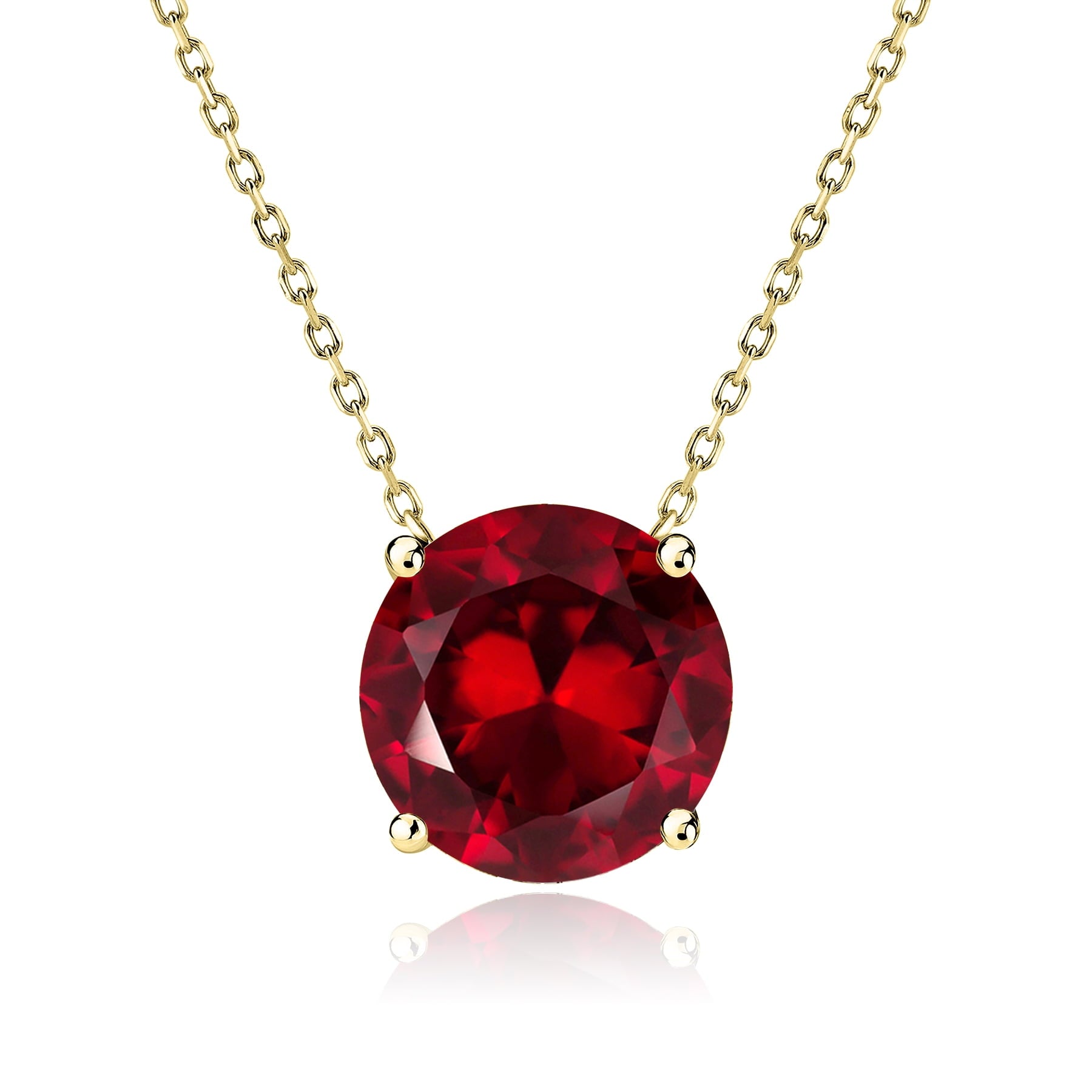 1 - April Solitaire Pendant Necklace in 18K White over , Female, Adult
