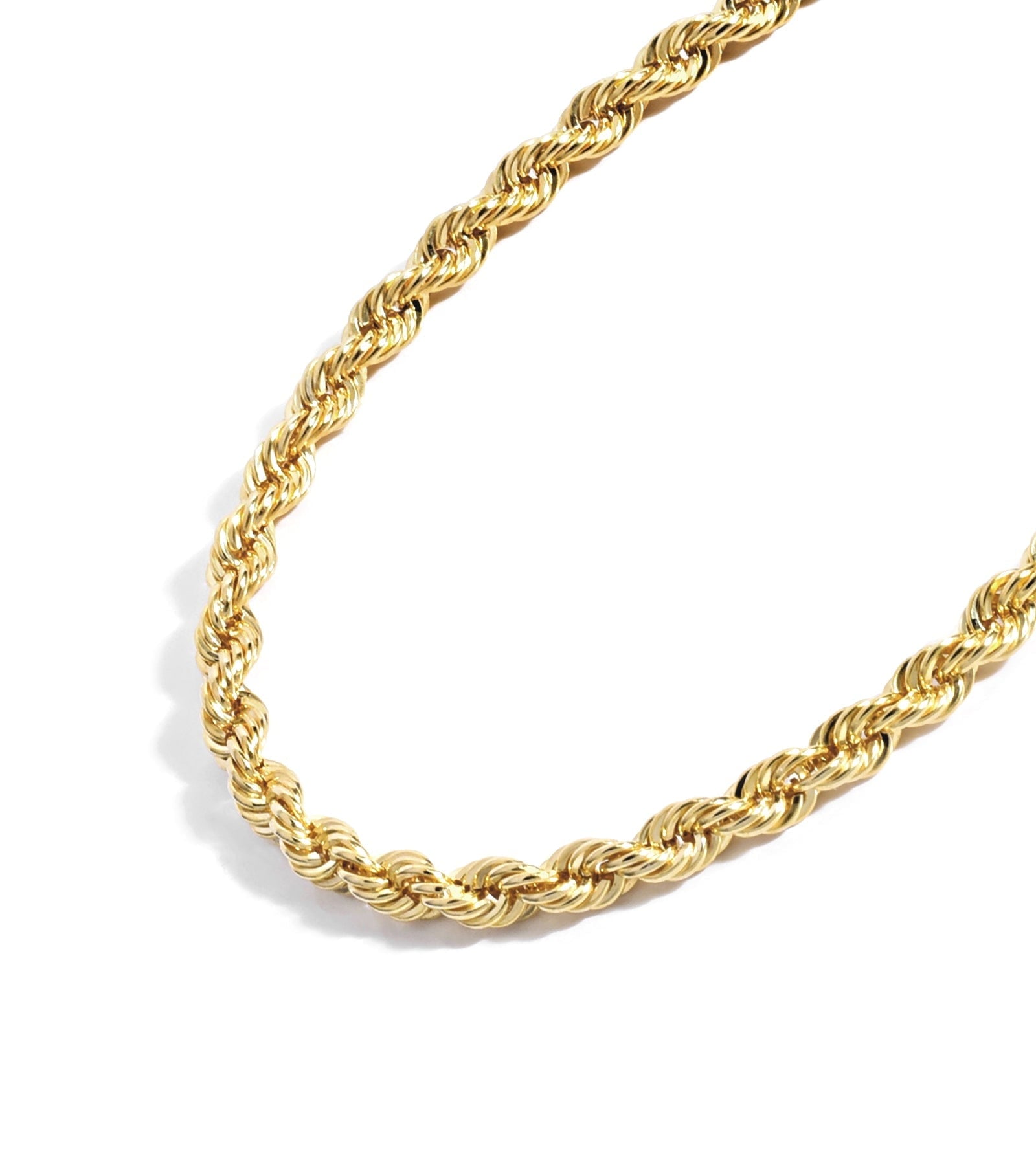 Chain Necklace Collection - 14K Solid Yellow Filled Rope Chain Necklaces for Women and Men with Different Sizes (2.1mm, 2.7mm, or 3.8mm)