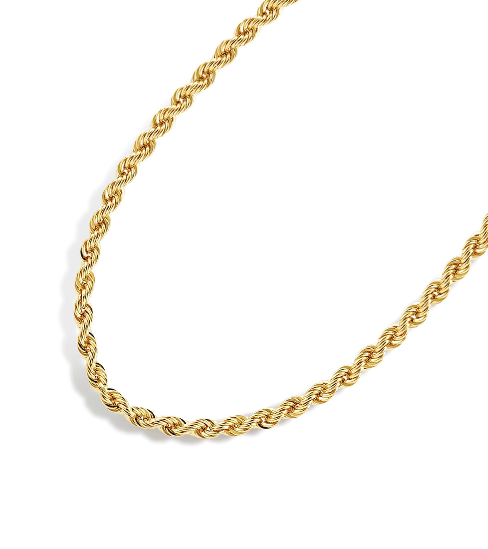 Chain Necklace Collection - 14K Solid Yellow Filled Rope Chain Necklaces for Women and Men with Different Sizes (2.1mm, 2.7mm, or 3.8mm)