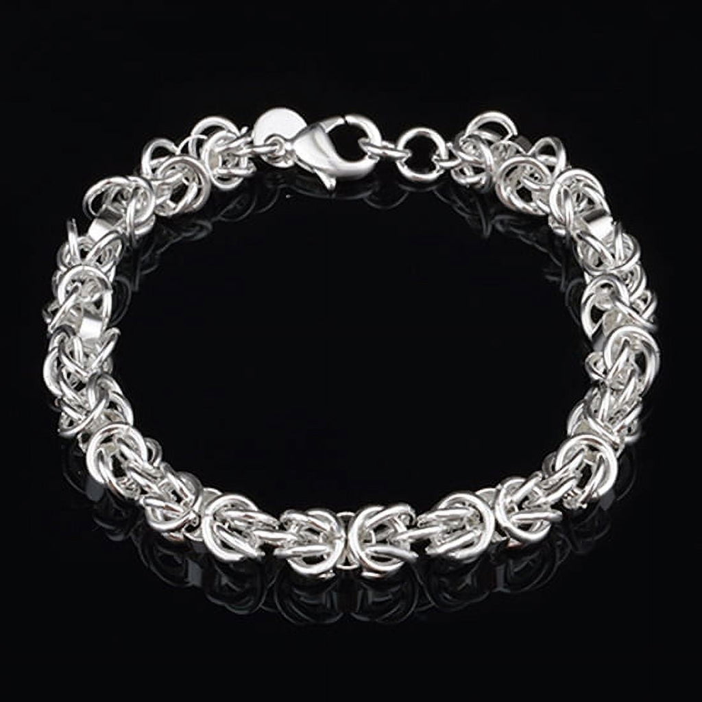 Women's 925 Sterling Bracelet Bangle Chain Banquet Jewelry