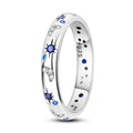Starry Night 925 Sterling Finger Ring Blue AAA CZ For Women Jewelry
