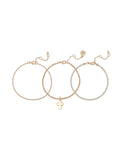 Women's -Tone Cross Charm 3-Piece Bracelet Set