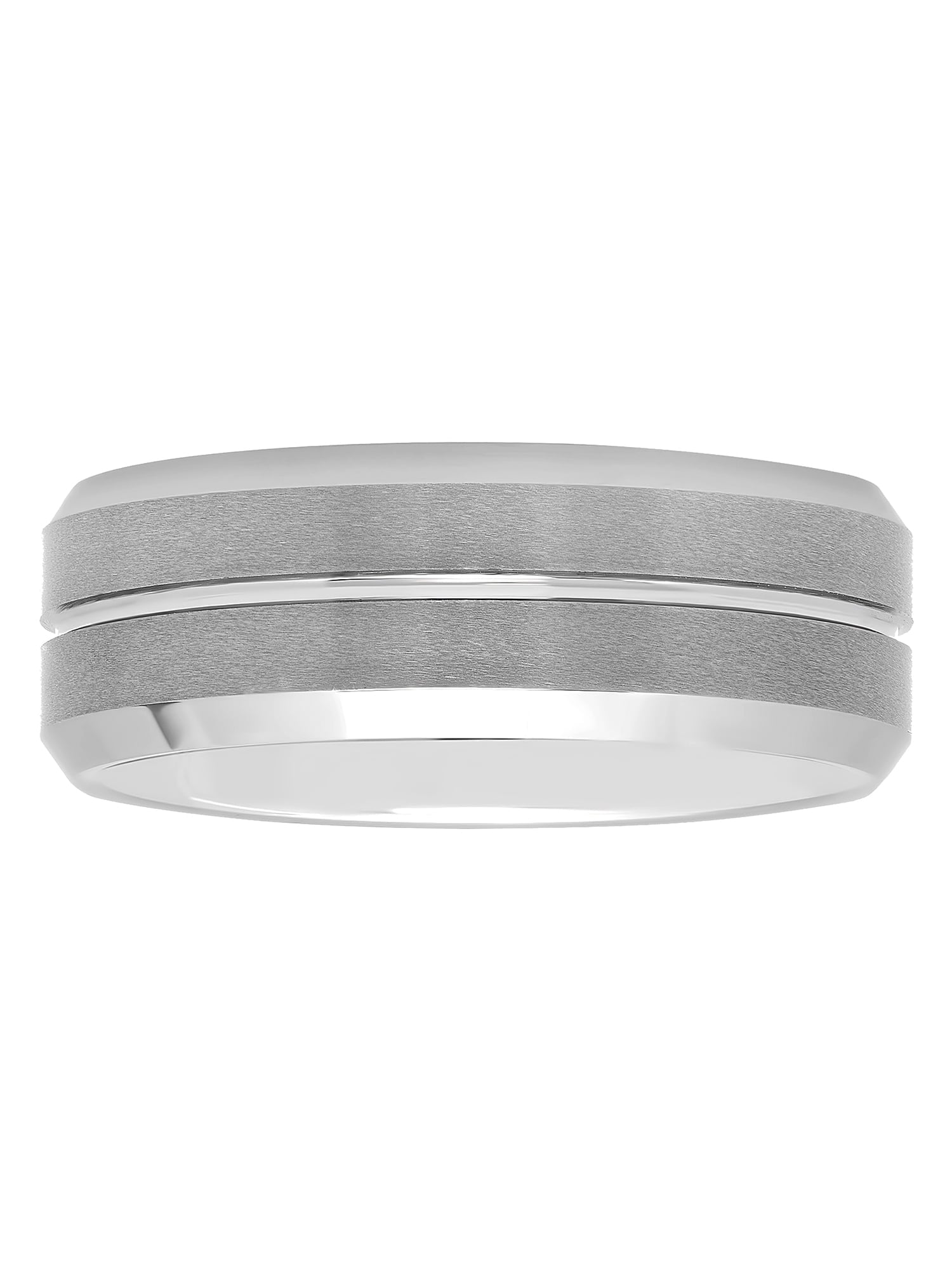 Men's Black Tungsten 8MM Grooved Comfort Fit Wedding Band by Fine Jewelry - Mens Ring