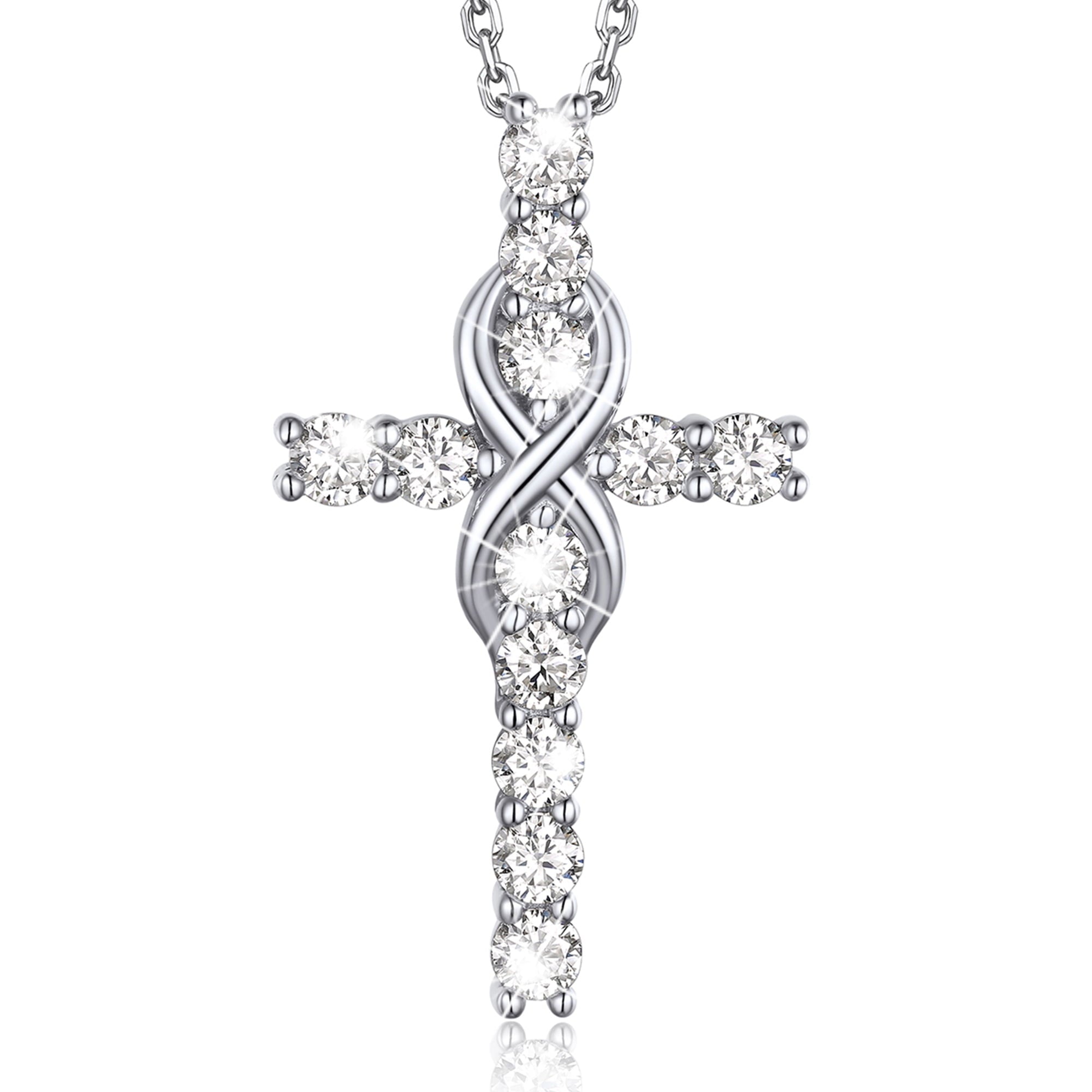Cross Necklace for Women 1 Cross Pendant 925 Sterling Easter Christian Jewelry Gifts