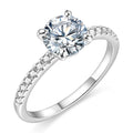 925 Sterling Engagement Rings for Women 1.25CT Round Cut Solitaire Cubic Zirconia CZ Rings Wedding Band for Her White, Size 10