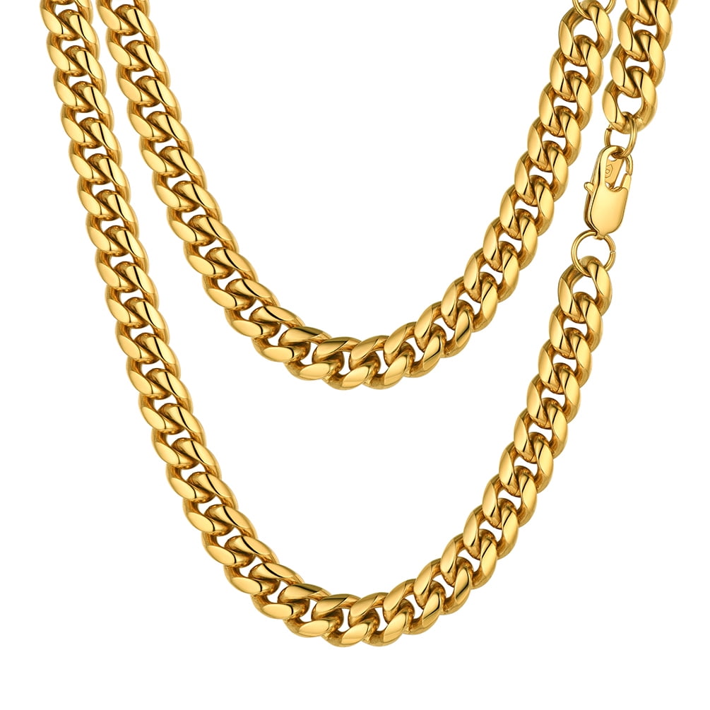Cuban Chain for Men Black Plated 4.8mm Miami Cuban Necklace 18 Inch Hip Hop Mens for