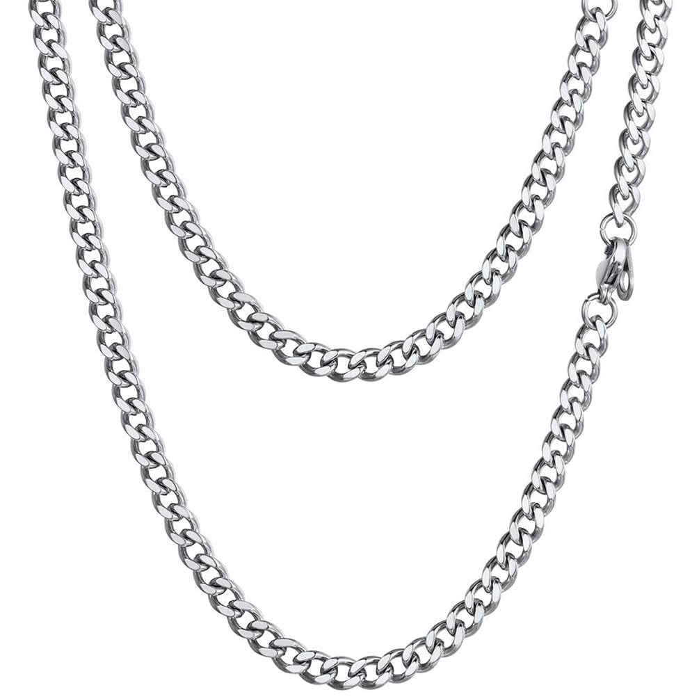 Cuban Chain for Men Black Plated 4.8mm Miami Cuban Necklace 18 Inch Hip Hop Mens for