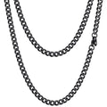 Cuban Chain for Men Black Plated 4.8mm Miami Cuban Necklace 18 Inch Hip Hop Mens for