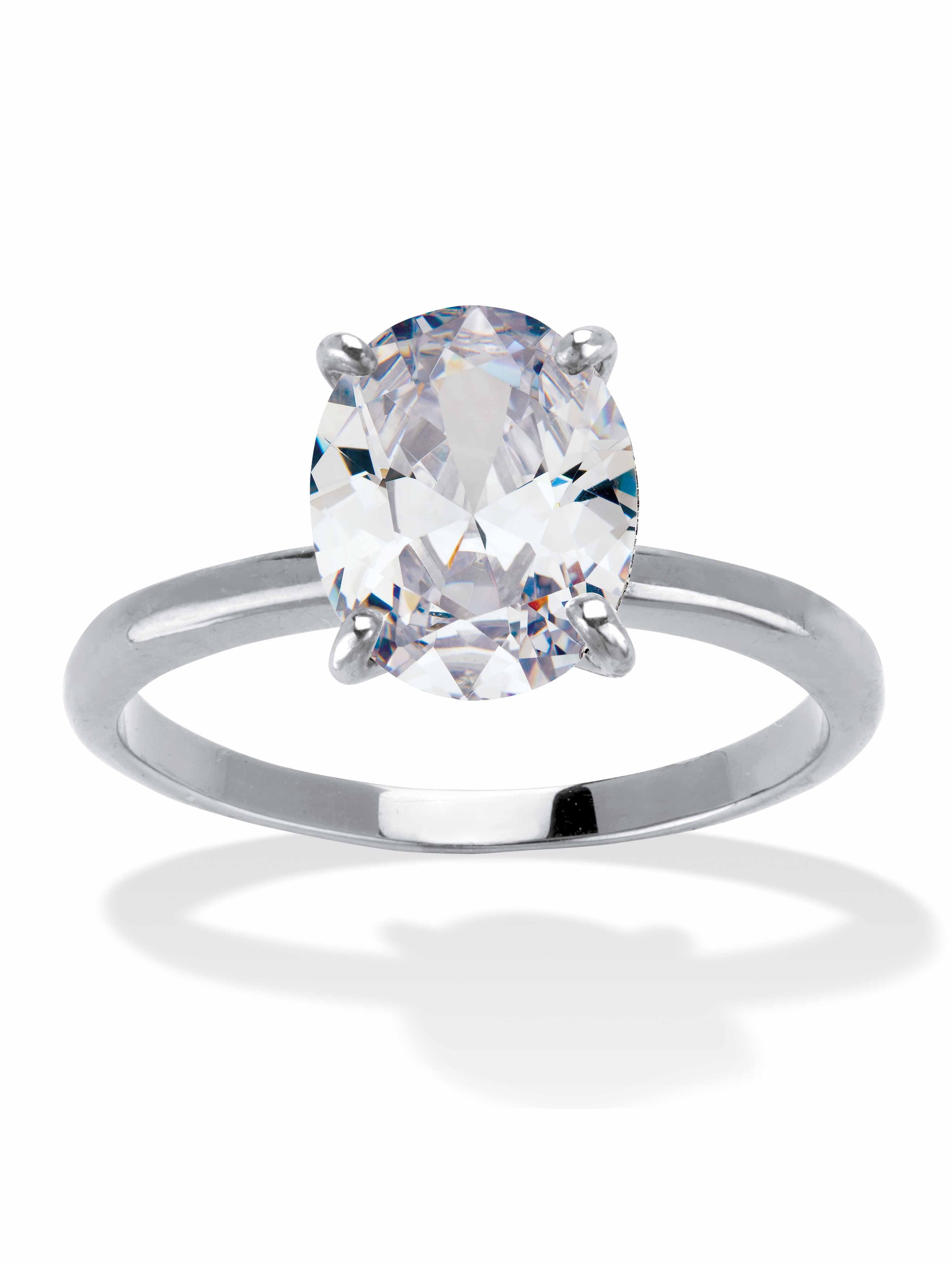 Round Cubic Zirconia Engagement Ring 2.00ct t.w, 18K -Plated