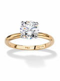 Round Cubic Zirconia Engagement Ring 2.00ct t.w, 18K -Plated