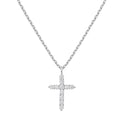 14K Plated Zirconia Cross Pendant Necklace for Women with 925