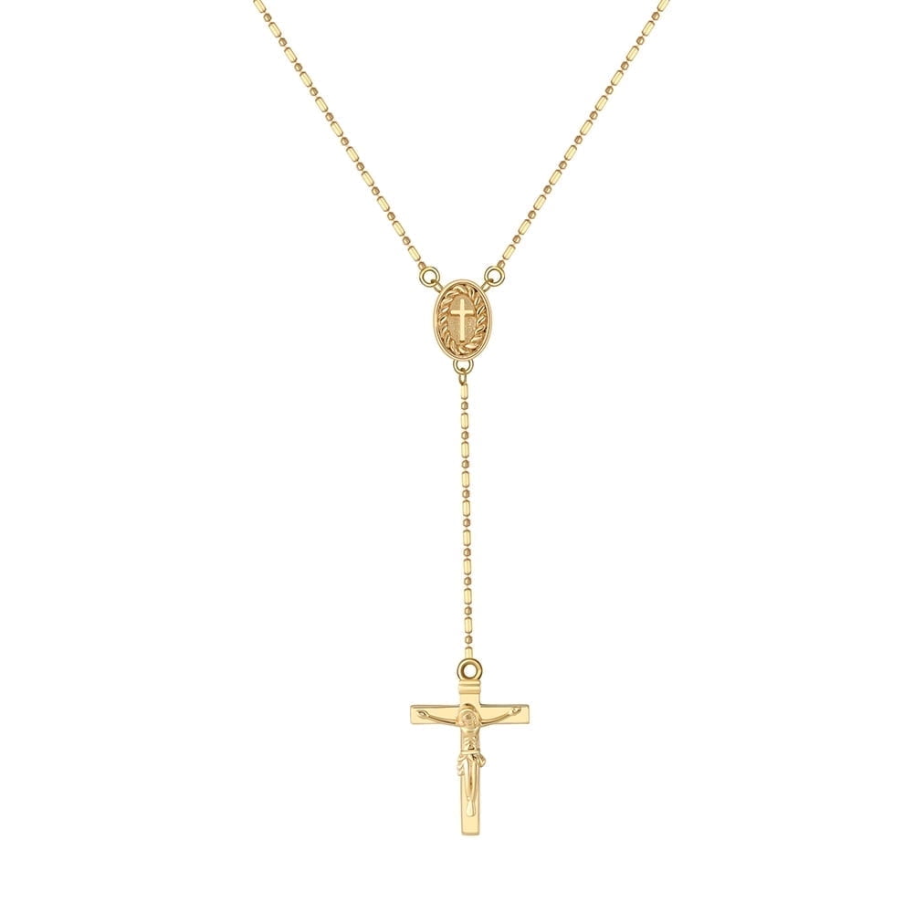 14K Plated Zirconia Cross Pendant Necklace for Women with 925