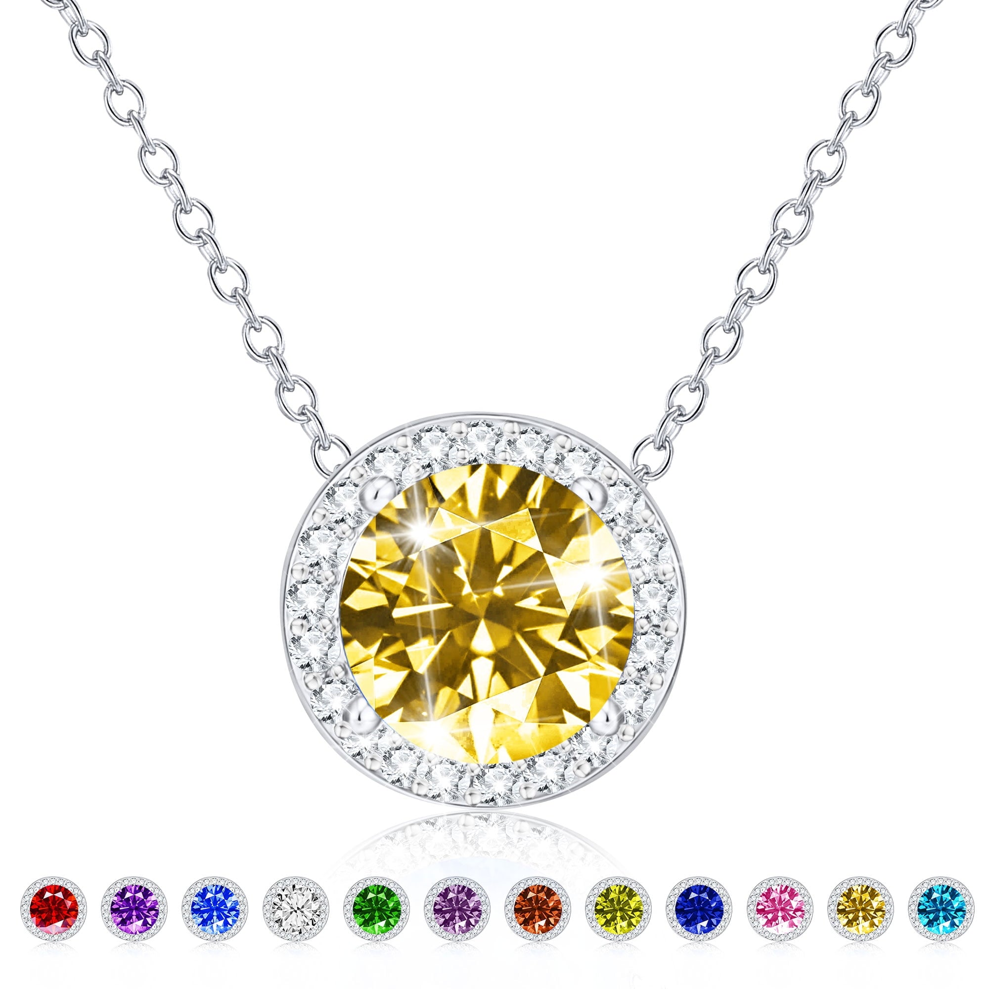 S925 Sterling Plated Heart Necklaces for Women Girls CZ April Pendant with Crystal Easter Basket Stuffers Jewelry Gifts Teen Her Adults Lady Girlfriend Kids