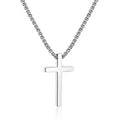 Cross Necklaces for Men Boys 316L Stainless Steel Pendant 16-30 inch Chain Jewelry Catholic Christian Easter Gifts for Men Father Husband Grandpa