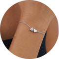 Women's Sterling Bracelets Heart &amp; Alphabet Letter A Initial Bracelet Charm Jewelry Gifts for Her