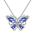 December Tanzanite Blue Butterfly Necklaces 925 Sterling Pendant Jewelry for Women Wife