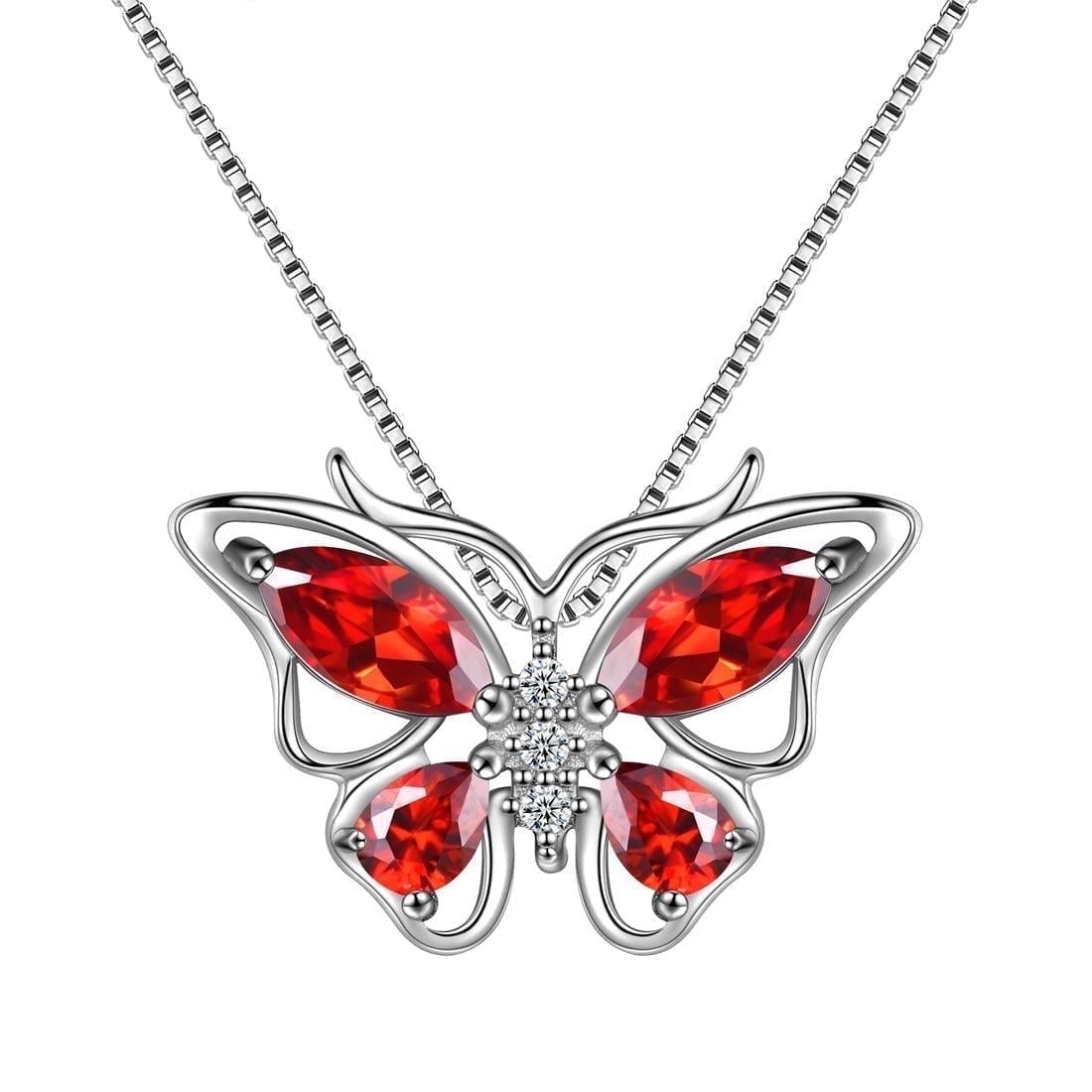 December Tanzanite Blue Butterfly Necklaces 925 Sterling Pendant Jewelry for Women Wife