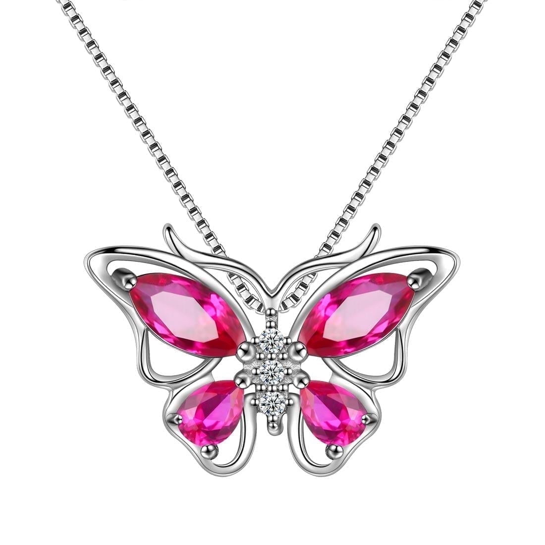 December Tanzanite Blue Butterfly Necklaces 925 Sterling Pendant Jewelry for Women Wife