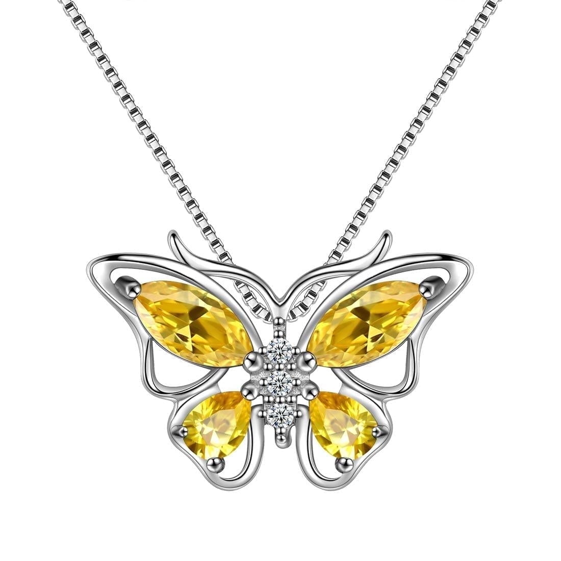 December Tanzanite Blue Butterfly Necklaces 925 Sterling Pendant Jewelry for Women Wife